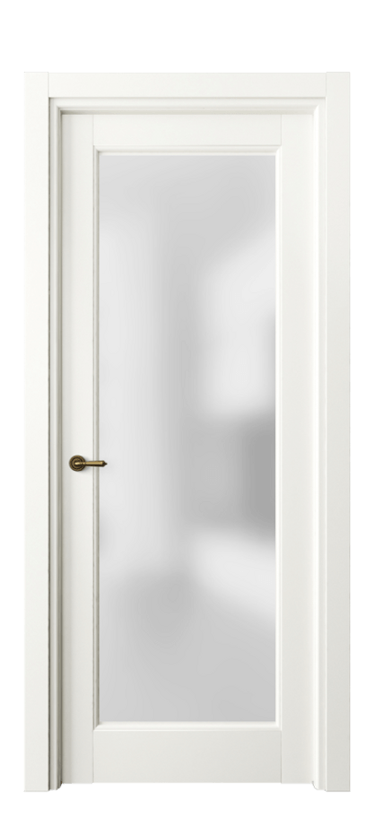 Межкомнатная дверь Тоскана Элегантэ 6300 Матовый жемчужный Сатинированное стекло Цена 92299 ₽ | Volhovec