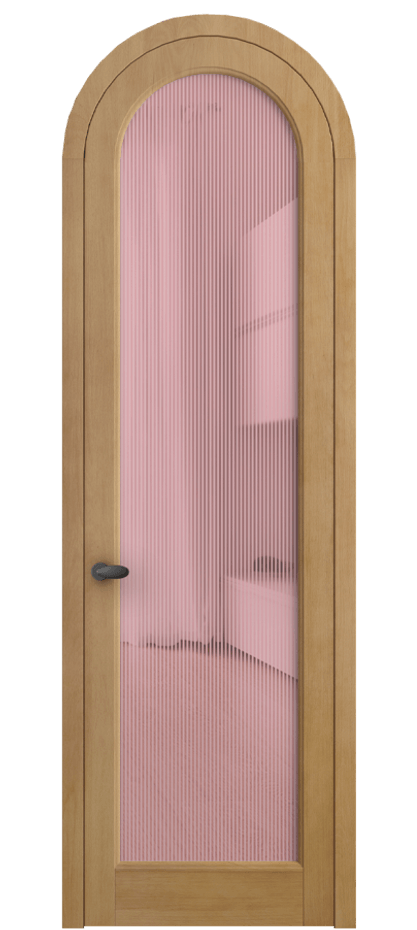 Межкомнатная дверь Палаццо 6814 Бук натуральный матовый Рифлёное розовое стекло "Дюна", триплекс Цена 177739 ₽ | Volhovec