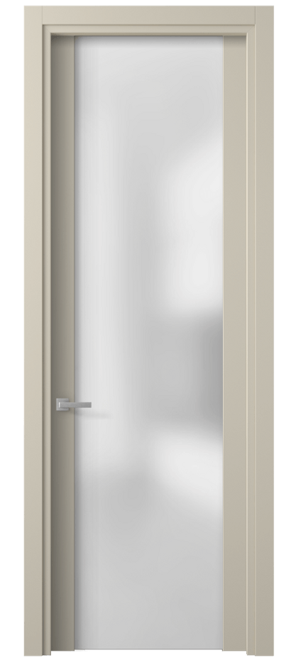Межкомнатная дверь Planum 4114 ПЭТ светло-бежевый Сатинированное стекло Цена 29439 ₽ | Volhovec