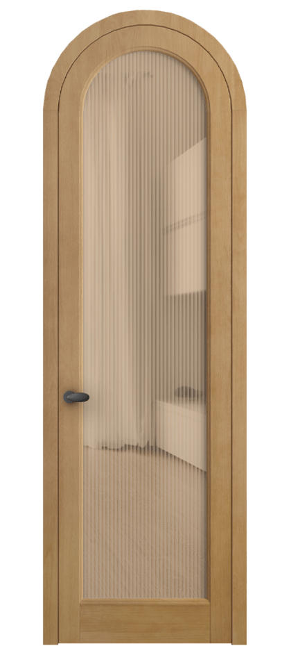 Межкомнатная дверь Палаццо 6814 Бук натуральный матовый Рифлёное оранжевое стекло "Мору", триплекс Цена 179739 ₽ | Volhovec