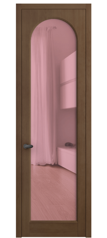 Межкомнатная дверь Palazzo 6804 Бук тёмный матовый Прозрачное розовое стекло, триплекс Цена 121279 ₽ | Volhovec