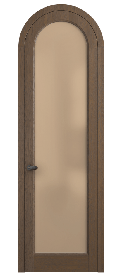 Межкомнатная дверь Palazzo 6814 Дуб туманный матовый Сатинированное оранжевое стекло, триплекс Цена 206349 ₽ | Volhovec