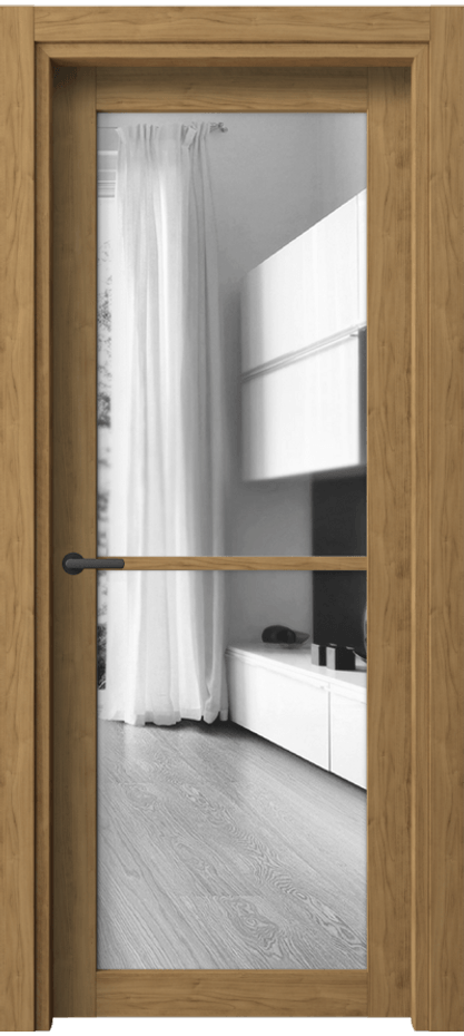 Межкомнатная дверь Нео 2108 Грецкий орех Двустороннее зеркало, триплекс Цена 35699 ₽ | Volhovec