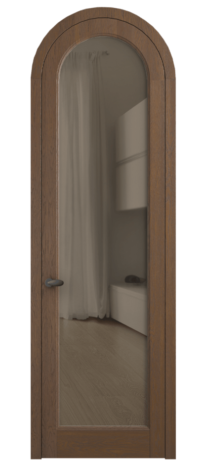 Межкомнатная дверь Палаццо 6814 Дуб каштановый матовый Прозрачное бронзовое стекло, триплекс Цена 210649 ₽ | Volhovec