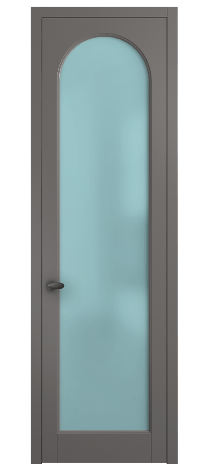 Межкомнатная дверь Palazzo 6804 Матовый классический серый Сатинированное голубое стекло, триплекс Цена 97029 ₽ | Volhovec