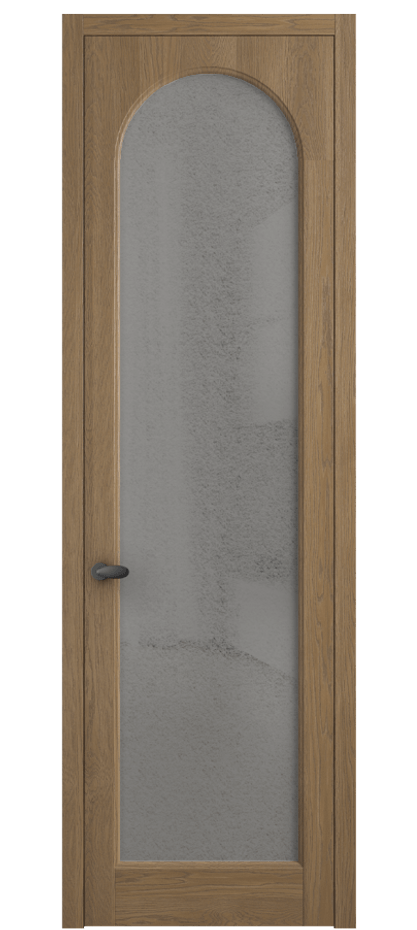 Межкомнатная дверь Палаццо 6804 Дуб мускатный матовый Фактурное серое стекло "Лёд", триплекс Цена 158529 ₽ | Volhovec