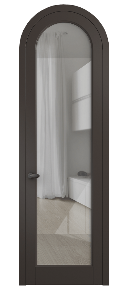 Межкомнатная дверь Палаццо 6814 Матовый антрацит Рефлективное прозрачное стекло "Стопсол", калёное Цена 133159 ₽ | Volhovec