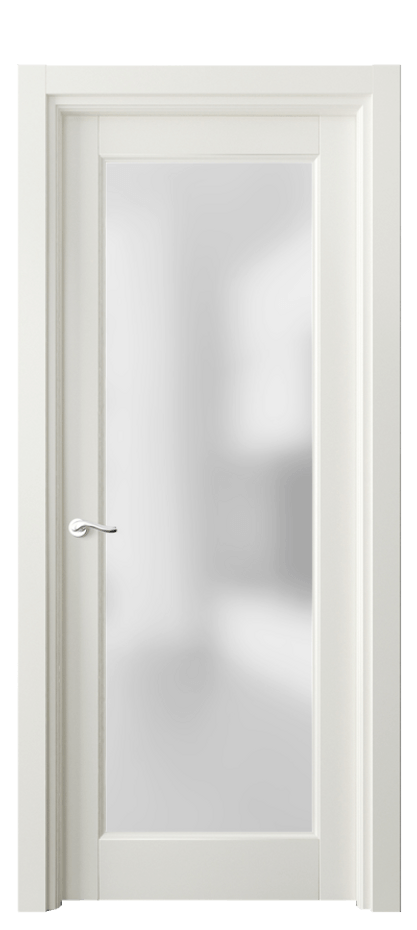 Межкомнатная дверь Лигнум 0700 Матовый жемчужный Сатинированное стекло Цена 95099 ₽ | Volhovec