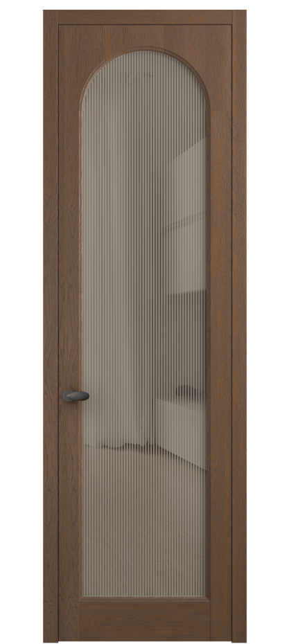 Межкомнатная дверь Палаццо 6804 Дуб каштановый матовый Рифлёное бронзовое стекло "Дюна", триплекс Цена 158529 ₽ | Volhovec