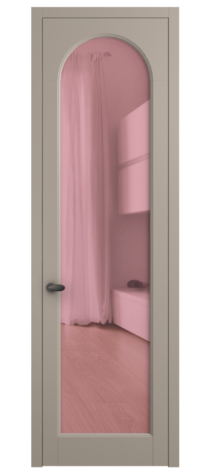 Межкомнатная дверь Palazzo 6804 Матовый бисквитный Прозрачное розовое стекло, триплекс Цена 97029 ₽ | Volhovec
