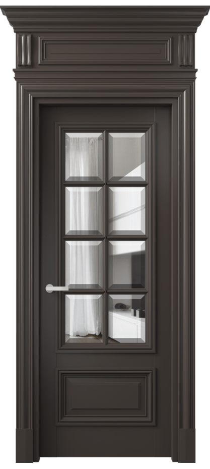 Межкомнатная дверь Антик 7316 Матовый антрацит Прозрачное стекло с фацетом Цена 199880 ₽ | Volhovec