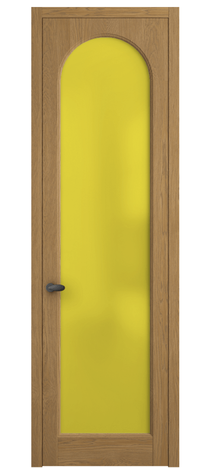 Межкомнатная дверь Palazzo 6804 Дуб солнечный матовый Сатинированное жёлтое стекло, триплекс Цена 148229 ₽ | Volhovec