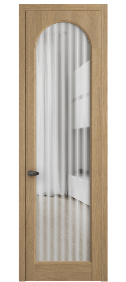 Межкомнатная дверь Палаццо 6804 Дуб соломенный матовый Рифлёное стекло "Дюна", триплекс Цена 158529 ₽ | Volhovec