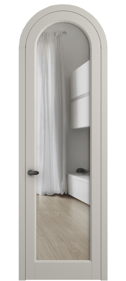 Межкомнатная дверь Палаццо 6814 Матовый облачно-серый Прозрачное стекло Цена 128259 ₽ | Volhovec