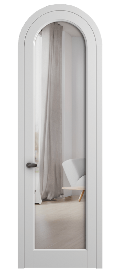 Межкомнатная дверь Палаццо 6814 Матовый белоснежный Двустороннее зеркало, триплекс Цена 127159 ₽ | Volhovec