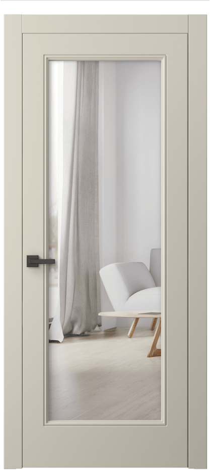 Межкомнатная дверь Linea 8300 Матовый бежево-серый Двустороннее зеркало, триплекс Цена 61359 ₽ | Volhovec