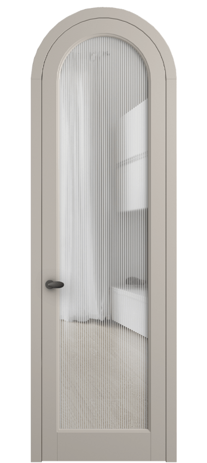 Межкомнатная дверь Палаццо 6814 Матовый светло-бежевый Рифлёное стекло "Дюна", триплекс Цена 131159 ₽ | Volhovec