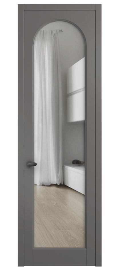 Межкомнатная дверь Палаццо 6804 Матовый классический серый Прозрачное стекло Цена 97029 ₽ | Volhovec