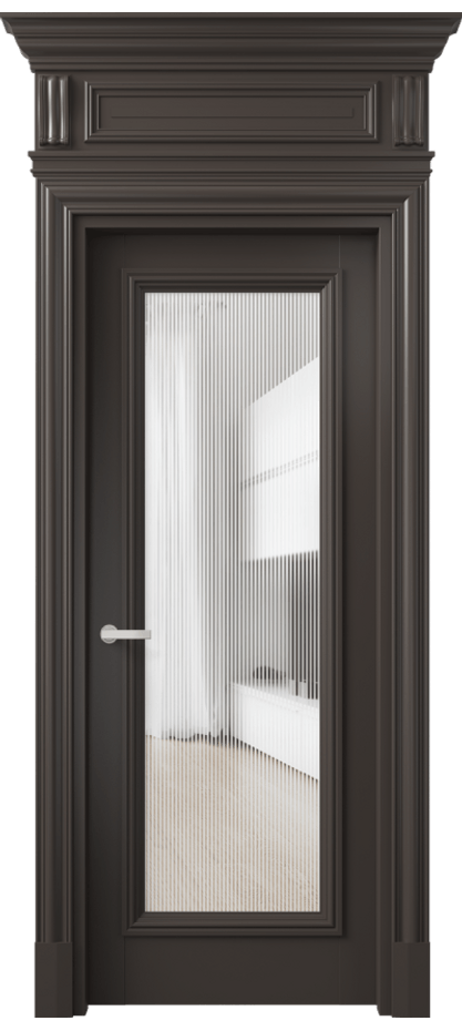 Межкомнатная дверь Antique 7300 Бук антрацит Рифлёное стекло "Дюна", триплекс, 8 мм Цена 6640 AZE | Volhovec