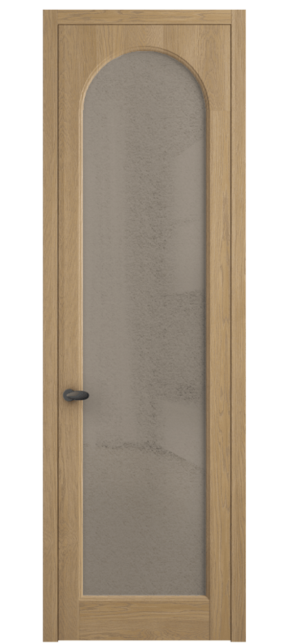 Межкомнатная дверь Палаццо 6804 Дуб соломенный матовый Фактурное бронзовое стекло "Лёд", триплекс Цена 154229 ₽ | Volhovec