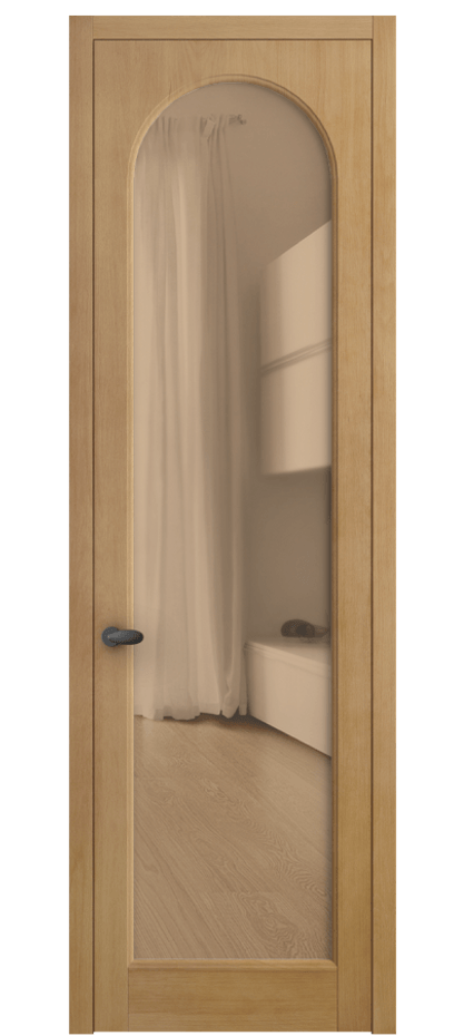 Межкомнатная дверь Palazzo 6804 Бук натуральный матовый Прозрачное оранжевое стекло, триплекс Цена 121279 ₽ | Volhovec