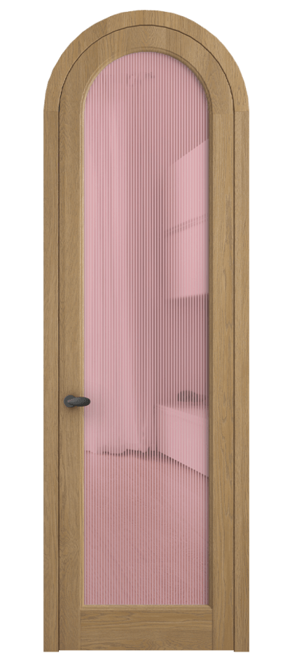 Межкомнатная дверь Палаццо 6814 Дуб пшеничный матовый Рифлёное розовое стекло "Дюна", триплекс Цена 212349 ₽ | Volhovec