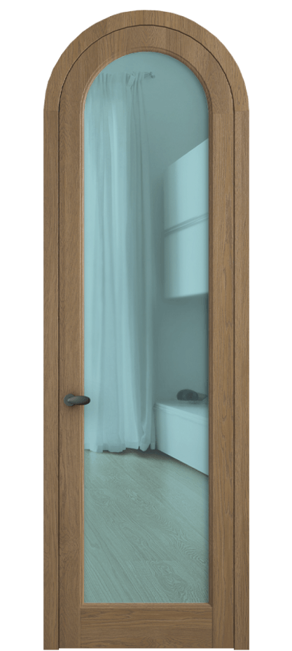 Межкомнатная дверь Palazzo 6814 Дуб мускатный матовый Прозрачное голубое стекло, триплекс Цена 206349 ₽ | Volhovec