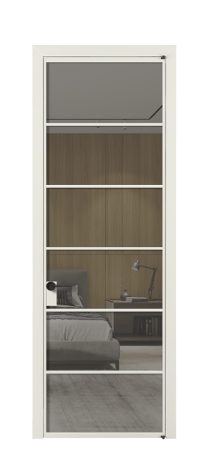 Алюминиевая дверь АЛПЛ040.04 Алюминий серый Рефлективное серое стекло "Стопсол", калёное Цена 174500  | Volhovec