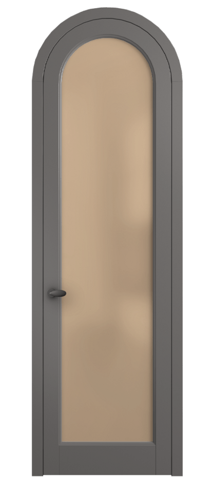 Межкомнатная дверь Palazzo 6814 Матовый классический серый Сатинированное оранжевое стекло, триплекс Цена 125159 ₽ | Volhovec