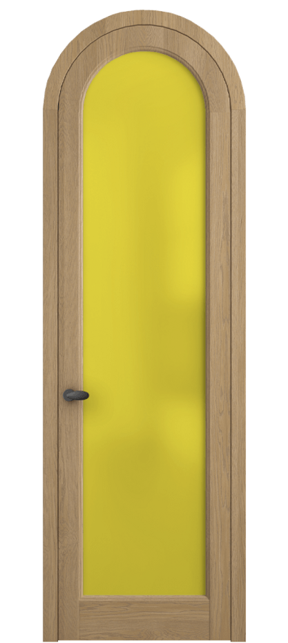 Межкомнатная дверь Palazzo 6814 Дуб соломенный матовый Сатинированное жёлтое стекло, триплекс Цена 206349 ₽ | Volhovec