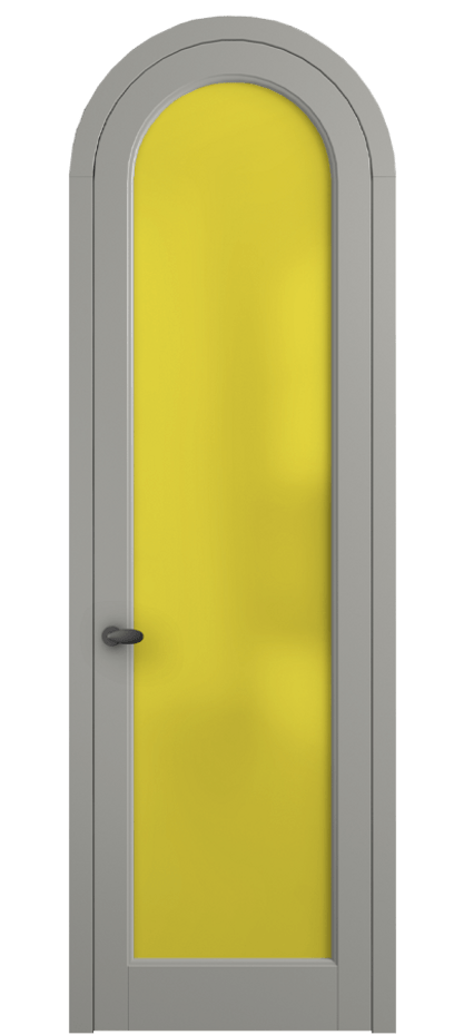 Межкомнатная дверь Palazzo 6814 Матовый нейтральный серый Сатинированное жёлтое стекло, триплекс Цена 125159 ₽ | Volhovec