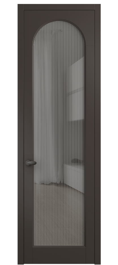 Межкомнатная дверь Палаццо 6804 Матовый антрацит Рифлёное серое стекло "Moru", триплекс Цена 105029 ₽ | Volhovec