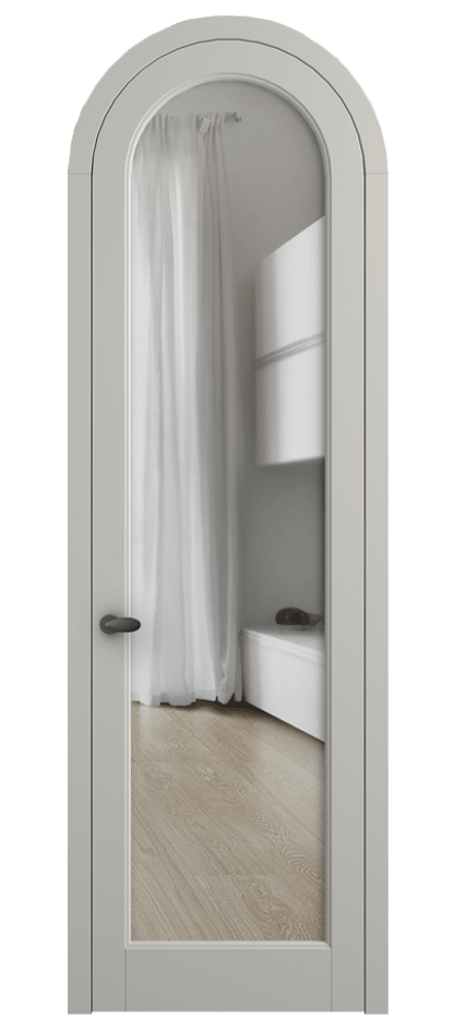 Межкомнатная дверь Палаццо 6814 Матовый тёплый серый Прозрачное стекло Цена 125159 ₽ | Volhovec