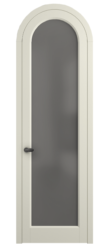 Межкомнатная дверь Palazzo 6814 Матовый молочно-белый Сатинированное серое стекло, триплекс Цена 125159 ₽ | Volhovec