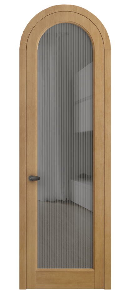 Межкомнатная дверь Палаццо 6814 Бук натуральный матовый Рифлёное серое стекло "Мору", триплекс Цена 179739 ₽ | Volhovec