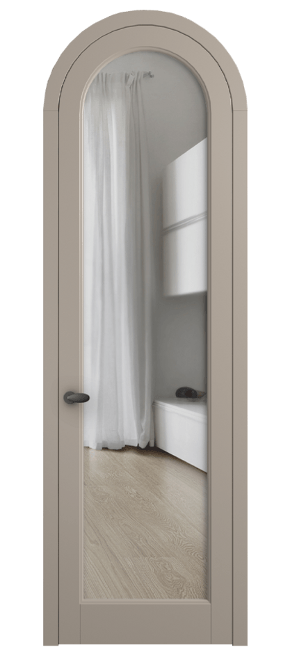 Межкомнатная дверь Палаццо 6814 Матовый бисквитный Прозрачное стекло Цена 125159 ₽ | Volhovec