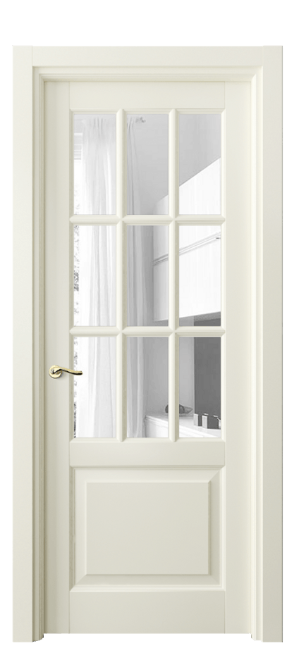 Межкомнатная дверь Лигнум 0748 Матовый молочно-белый Прозрачное стекло Цена 115299 ₽ | Volhovec