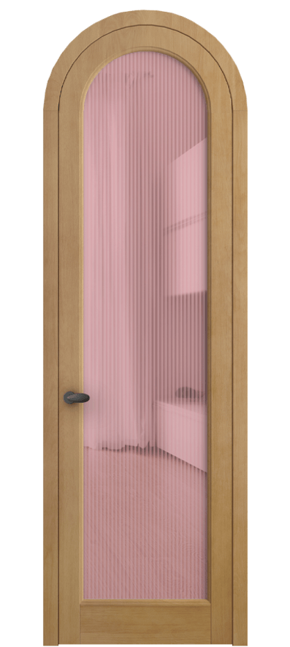 Межкомнатная дверь Палаццо 6814 Бук натуральный матовый Рифлёное розовое стекло "Мору", триплекс Цена 179739 ₽ | Volhovec
