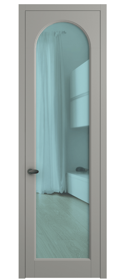 Межкомнатная дверь Palazzo 6804 Матовый нейтральный серый Прозрачное голубое стекло, триплекс Цена 97029 ₽ | Volhovec