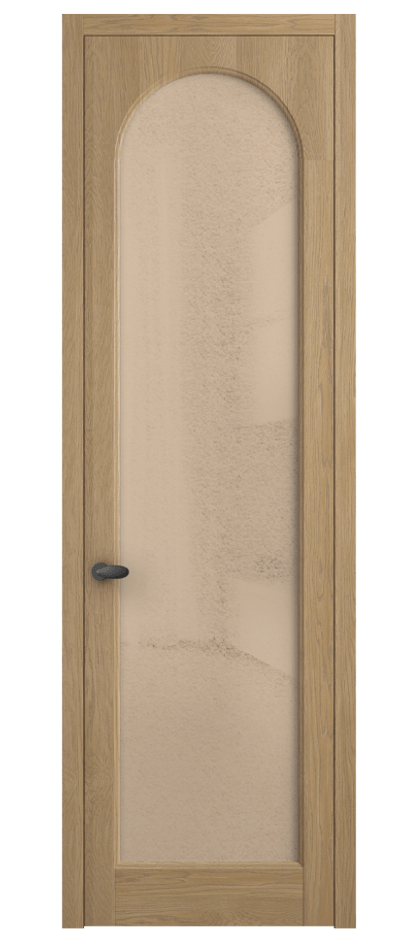 Межкомнатная дверь Палаццо 6804 Дуб соломенный матовый Фактурное оранжевое стекло "Лёд", триплекс Цена 158529 ₽ | Volhovec