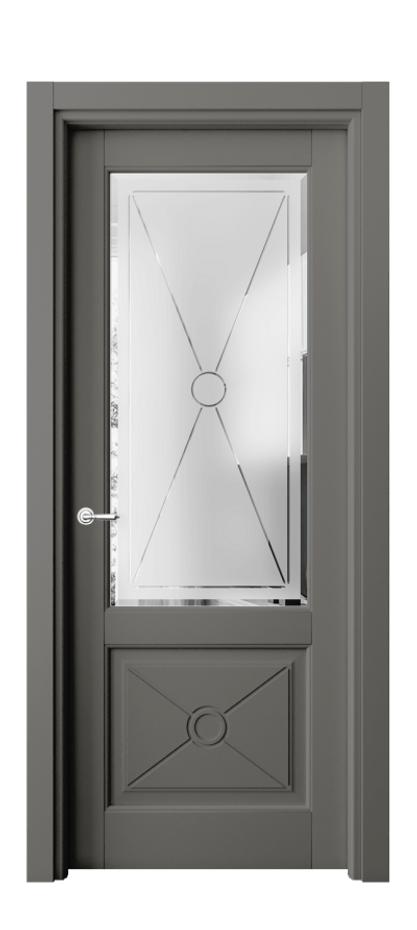 Межкомнатная дверь Тоскана Литера 6362 Матовый классический серый Сатинированное стекло с гравировкой «LITERA» Цена 108499 ₽ | Volhovec
