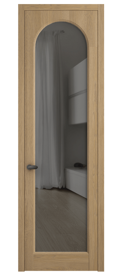 Межкомнатная дверь Палаццо 6804 Дуб соломенный матовый Прозрачное серое стекло, триплекс Цена 148229 ₽ | Volhovec