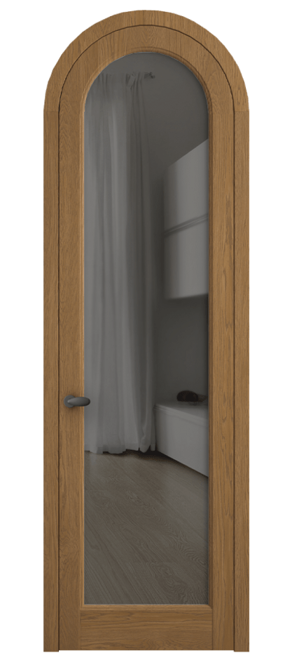 Межкомнатная дверь Палаццо 6814 Дуб пряный матовый Прозрачное серое стекло, триплекс Цена 210649 ₽ | Volhovec