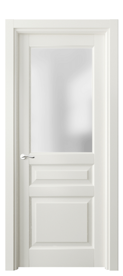 Межкомнатная дверь Лигнум 0710 Матовый жемчужный Сатинированное стекло Цена 106470 ₽ | Volhovec