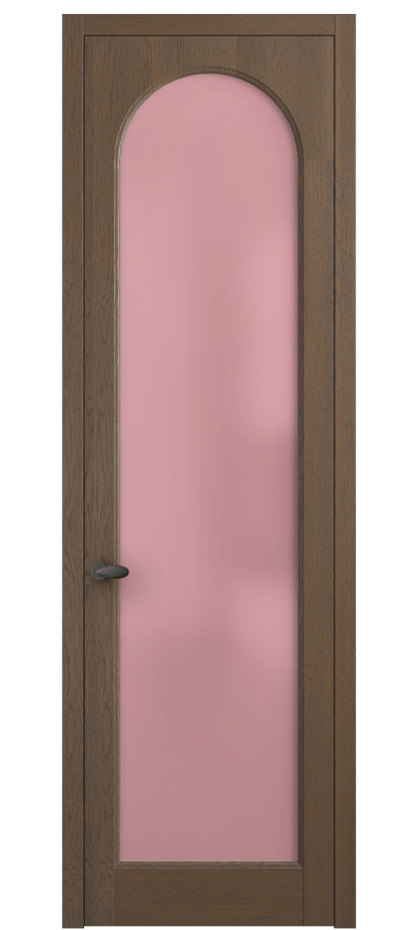 Межкомнатная дверь Palazzo 6804 Дуб туманный матовый Сатинированное розовое стекло, триплекс Цена 148229 ₽ | Volhovec