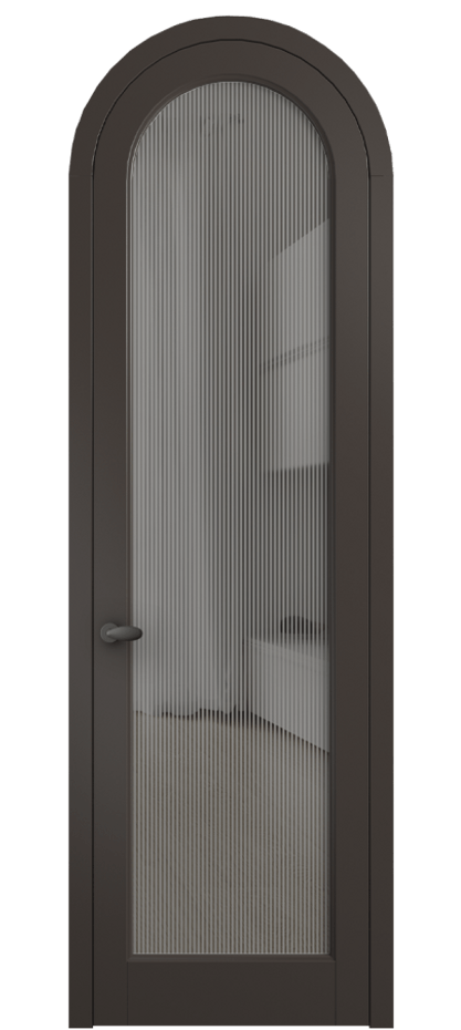 Межкомнатная дверь Palazzo 6814 Матовый антрацит Рифлёное серое стекло "Дюна", триплекс Цена 131159 ₽ | Volhovec