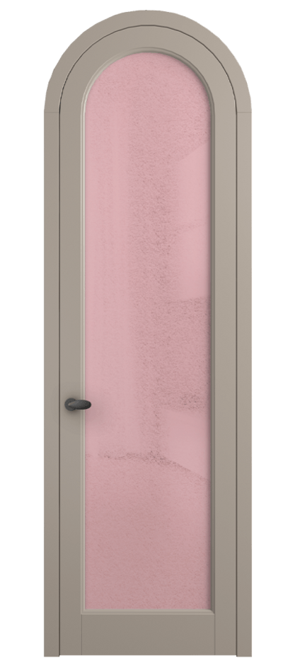 Межкомнатная дверь Палаццо 6814 Матовый бисквитный Фактурное розовое стекло "Лёд", триплекс Цена 131159 ₽ | Volhovec