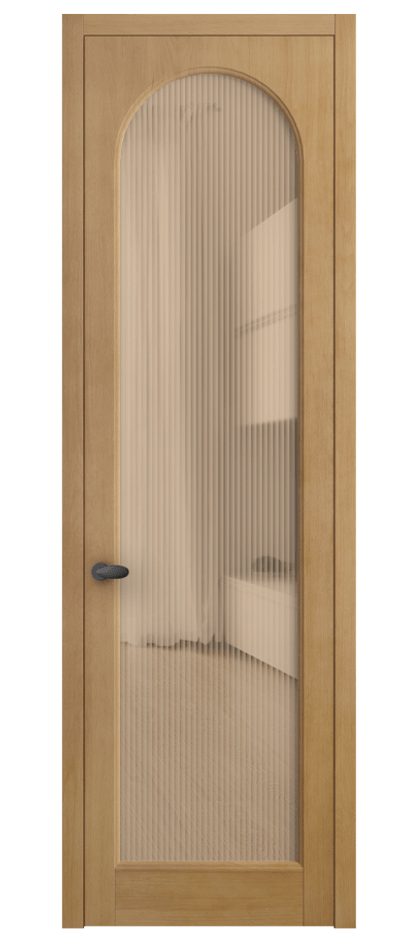 Межкомнатная дверь Палаццо 6804 Бук натуральный матовый Рифлёное оранжевое стекло "Moru", триплекс Цена 129279 ₽ | Volhovec