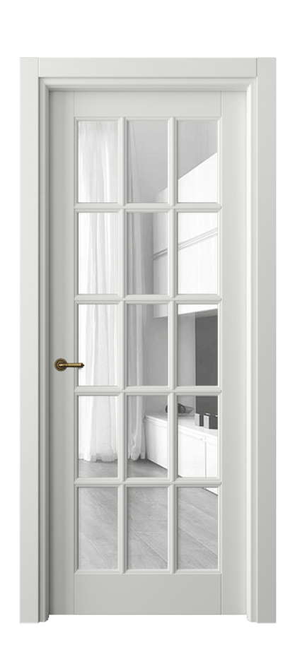 Межкомнатная дверь Toscana Grigliato 6311 Бук светло-серый Прозрачное стекло Цена 114199 ₽ | Volhovec