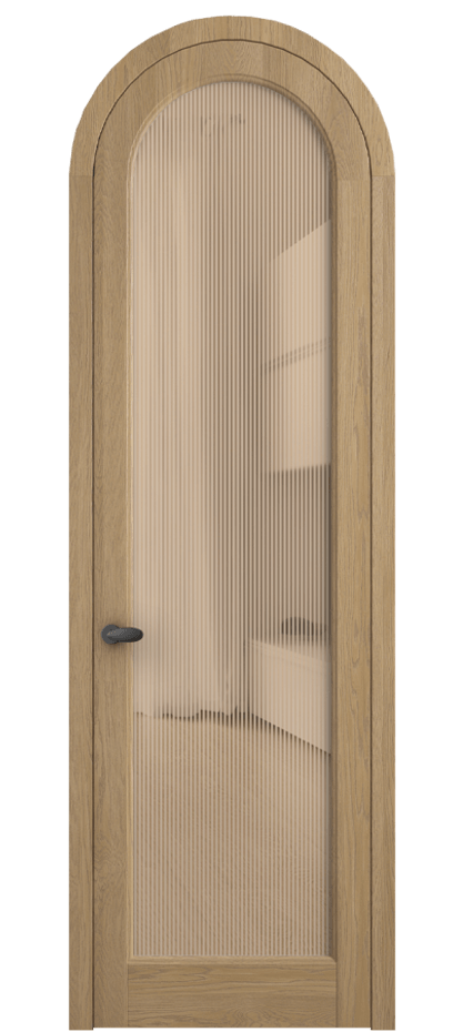 Межкомнатная дверь Палаццо 6814 Дуб соломенный матовый Рифлёное оранжевое стекло "Дюна", триплекс Цена 212349 ₽ | Volhovec